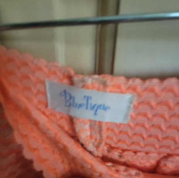 Misses sz M Blue Tique Neon Orange Rik Rak design Mini skirt - Picture 4 of 9